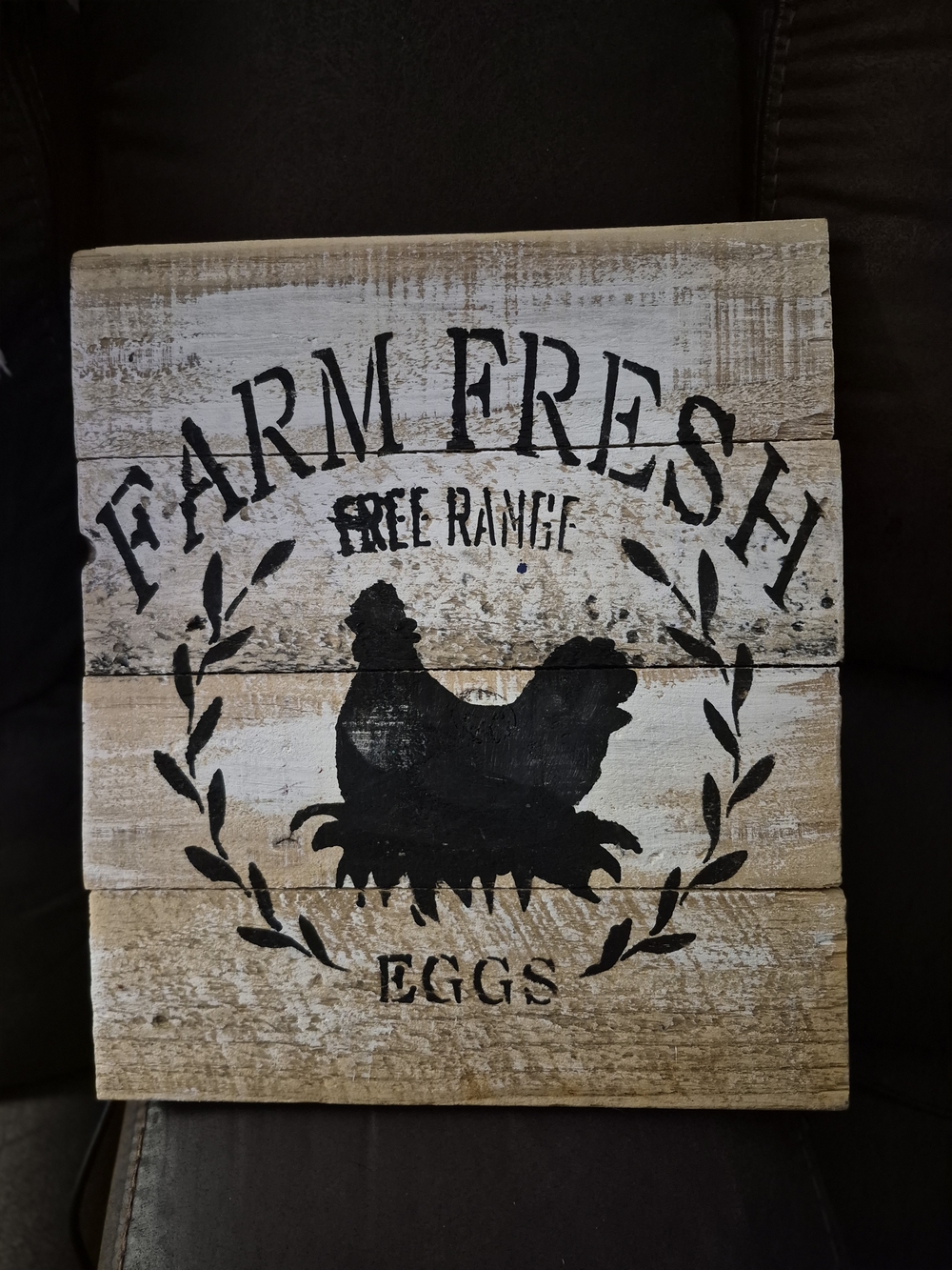 Rustic 'Farm Fresh Eggs' Wood Wall Decor - Black on Natural